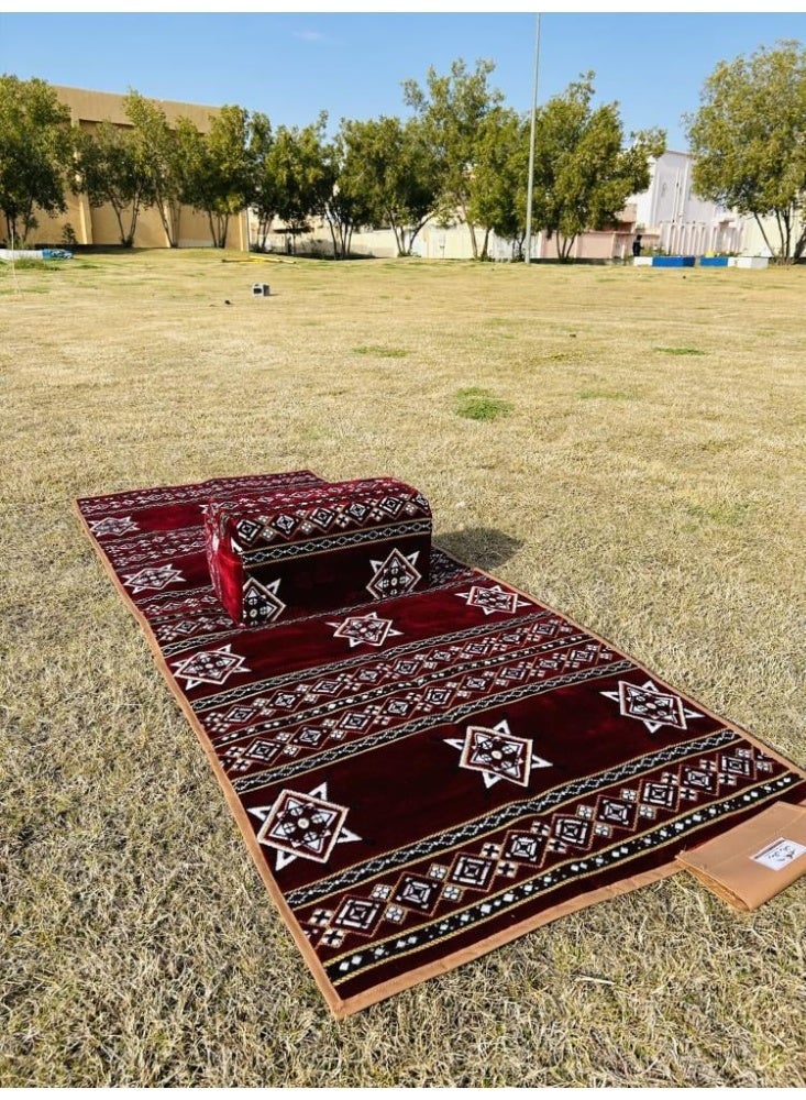 بونكا طقم جلسة بر ملكي 4 مدات و4 مراكي مع شنطة جلد ضد الماء – مقاس 2×80 سم - Image 3